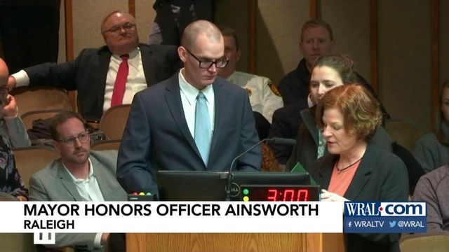 City of Raleigh honors police officer who was shot in line of duty