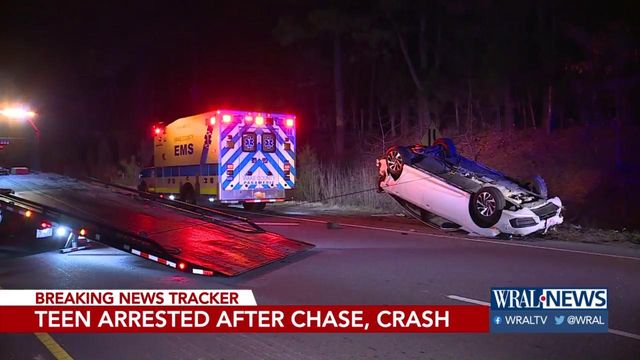 High-speed chase involving teen driver ends in overturned car