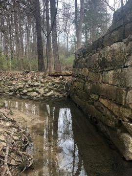 Abandoned structure that is likely the original Mill Brook