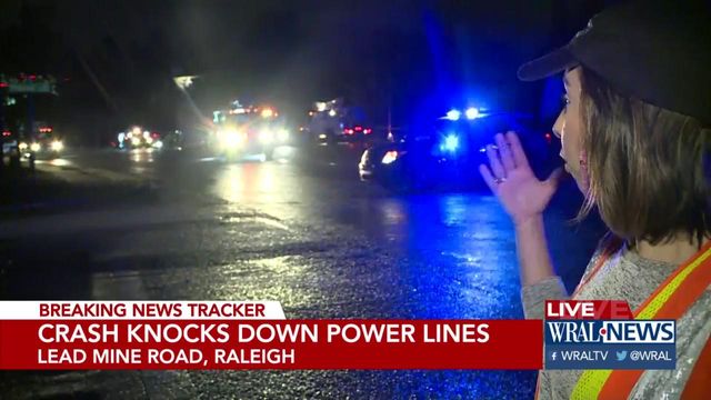 Crash knocks out power to parts of Lead Mine Road in Raleigh