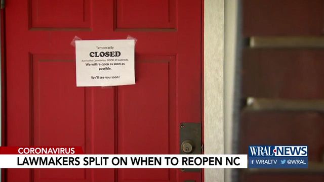 Lawmakers split on reopening NC businesses