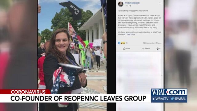 Co-founder of ReOpenNC leaves group after Tuesday protest
