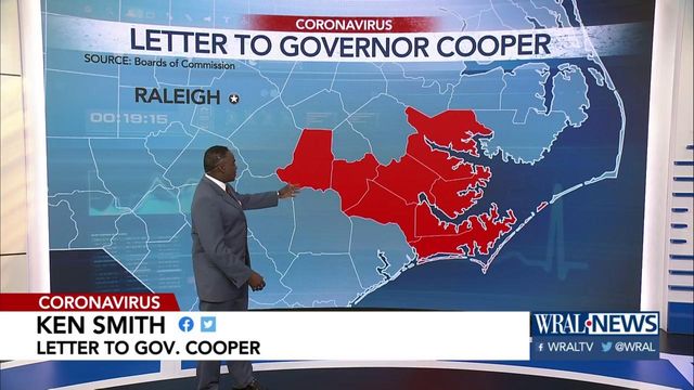 Seven counties call on Gov. Cooper to allow them to reopen under Phase 1