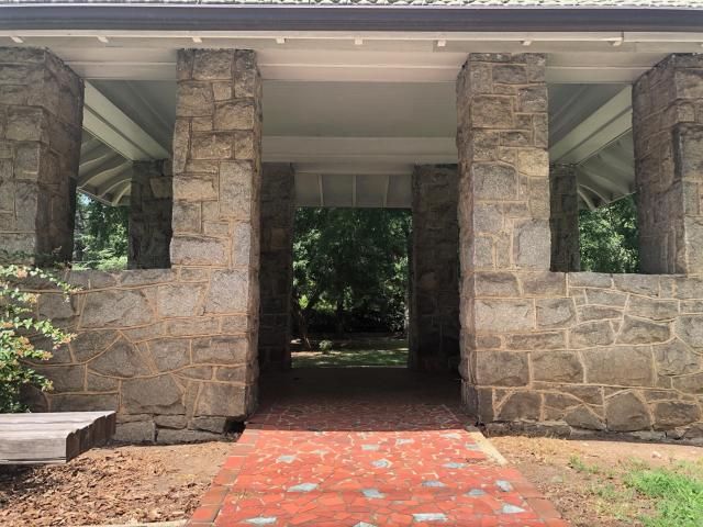 Remains of a trolley stop on Glenwood Avenue