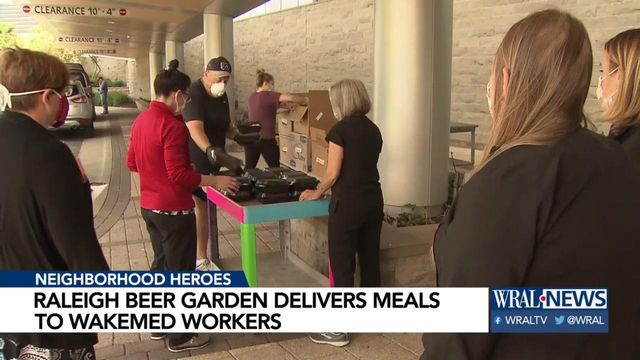 Raleigh Beer Garden, Mix 101.5 deliver meals to WakeMed workers