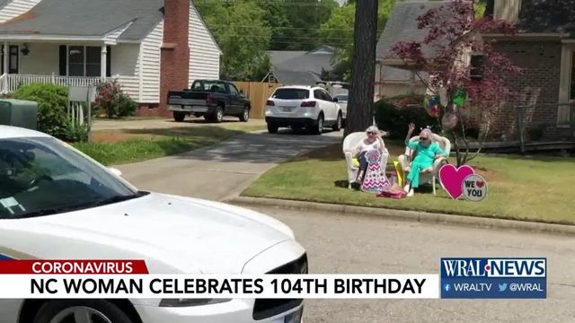 NC woman celebrates 104th birthday with a parade of loved ones