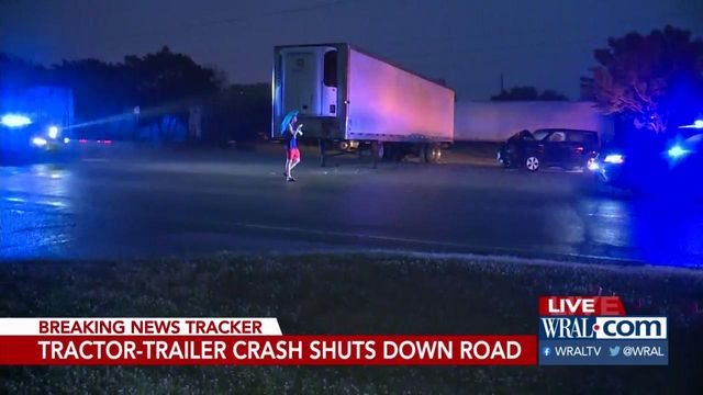 Tractor trailer crash closes Hillsborough Street in Raleigh