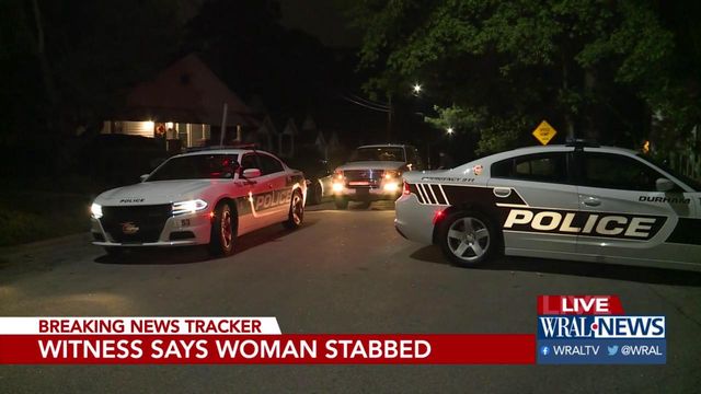 Witness say woman injured in stabbing, police block Durham road