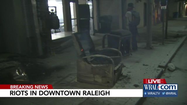 Chair set on fire, damage again to Kimbrell's Furniture in downtown Raleigh 