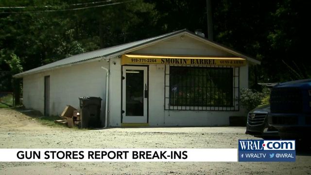 Two Wake gun stores capture break-in attempts on camera