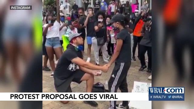 Wake County couple gets engaged during local protests