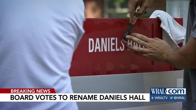 Unanimous vote to rename Daniels Hall at NC State University