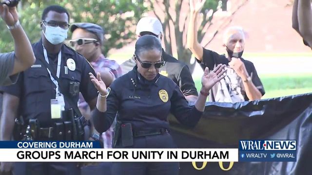 Durham police join unity march through city