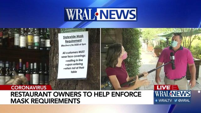 Restaurants already open assisting in enforcing statewide face mask requirement