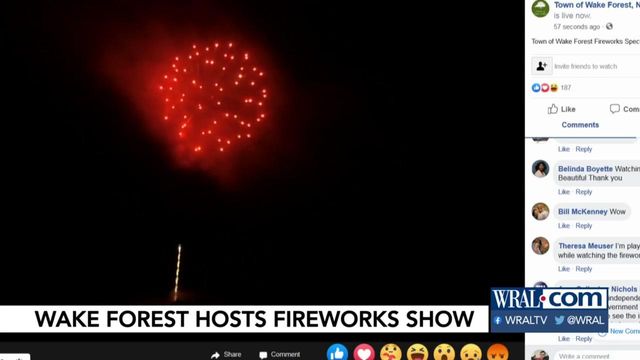 Wake Forest holds fireworks show but without people in attendance