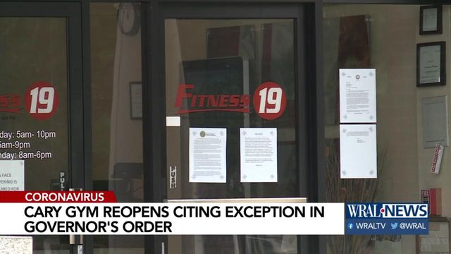 Cary gym reopens citing exception in governor's order