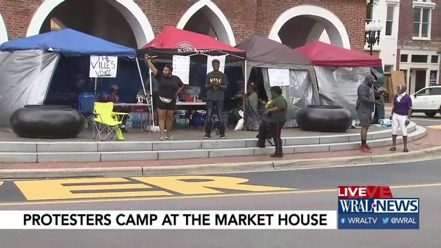 Protesters plan to stay at the Fayetteville Market House until nightfall