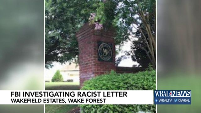 FBI investigating racist letter sent to Wake Forest family
