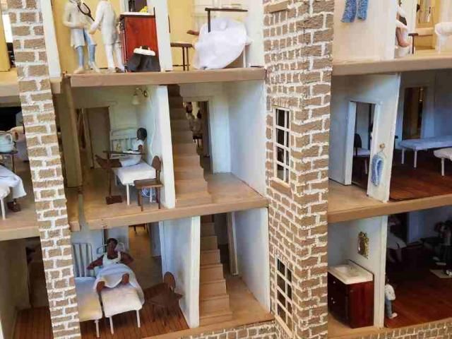 A model of St. Agnes Hospital made by a local artist. 
