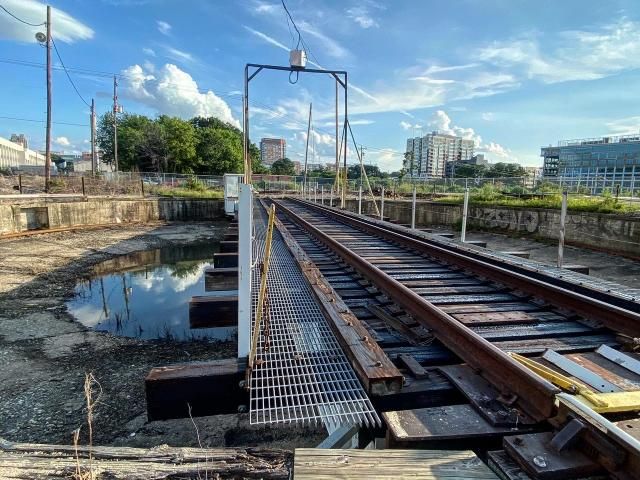 Seaboard Airlines turntable remains from the roundhouse that once stood there.