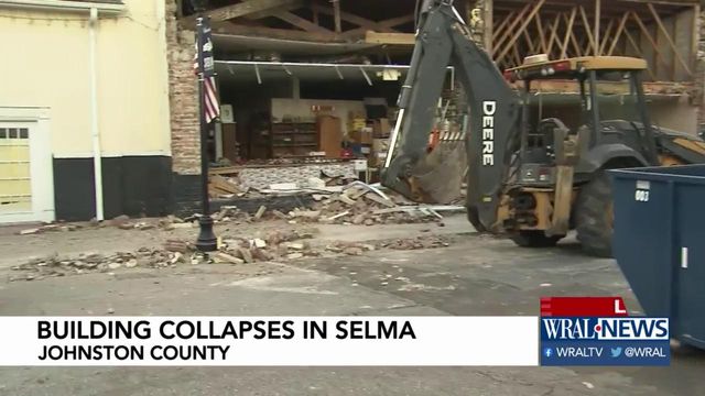 Crews cleaning up after part of building collapses in Selma