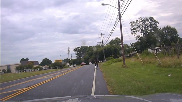 Dash cam footage of Roxboro police officer shooting a man on Friday