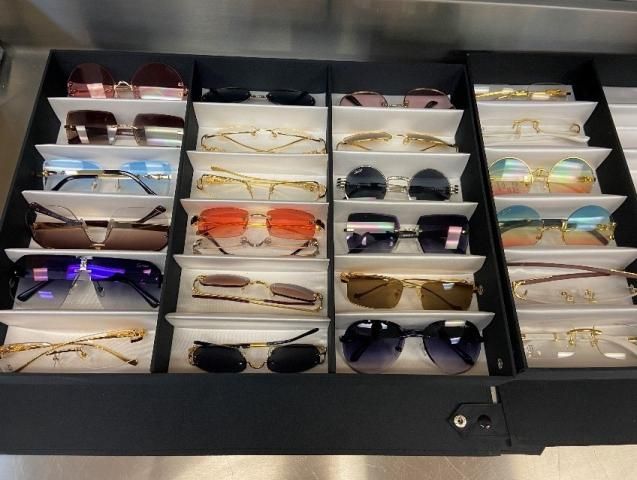 Fake sunglassess picked up at a traffic stop by Mooresville Police
