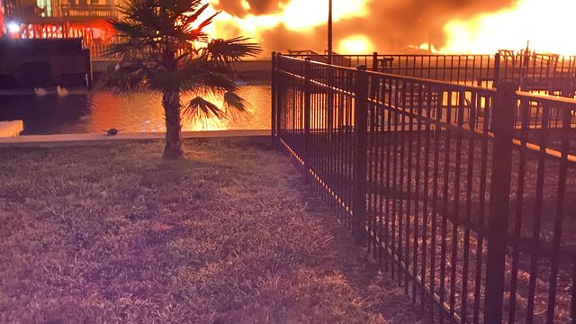 Neighbor gets video of fire at Ocean Isle homes