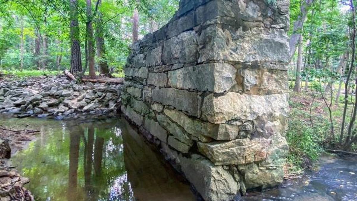 Historians believe this is the remains of the original Mill Brook, for which Millbrook Village took its name.