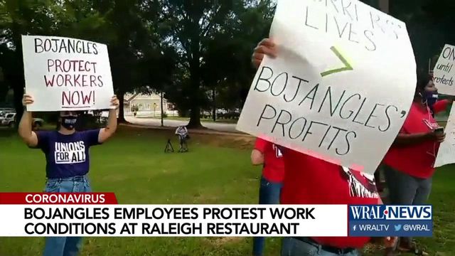Bojangles employees protest work conditions at Raleigh restaurant