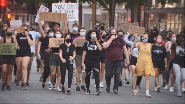 Raw video: Protesters on Saturday in downtown Raleigh