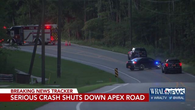 Serious crash shuts down Apex road