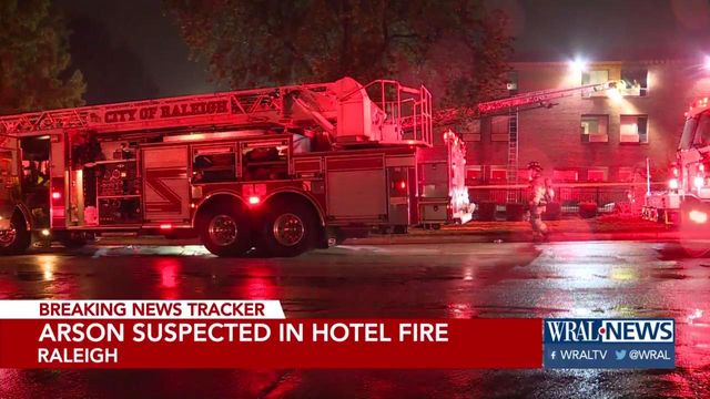 Suspect in custody after fire in Raleigh hotel