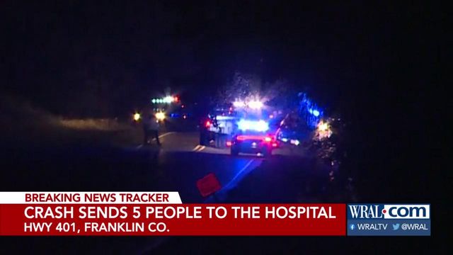 Five people sent to hospital after crash in Franklin County