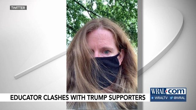 Educator clashes with Trump supporters 