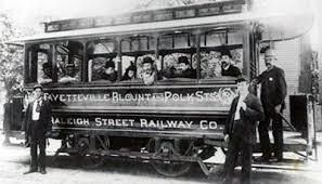 The Raleigh Street Railway Co. was the trolley line that went to Brookside Park. This appears to be the trolley for Fayetteville Street, Blount street and Polk Street, and likely was the streetcar that went to Brookside Park. (Image courtesy of the State Archives of North Carolina).