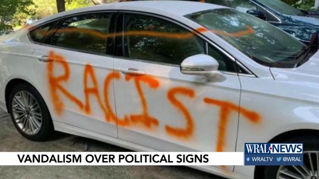 Cary man's property stolen, vandalized over political signs