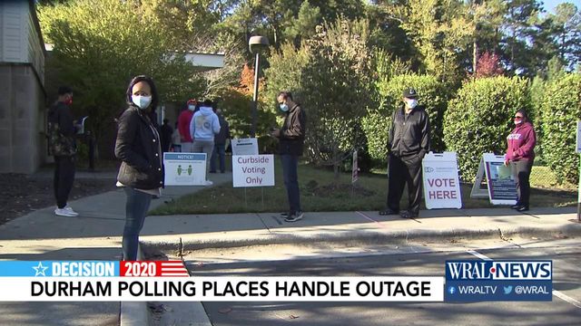 Durham polling places experience brief power outage after crash