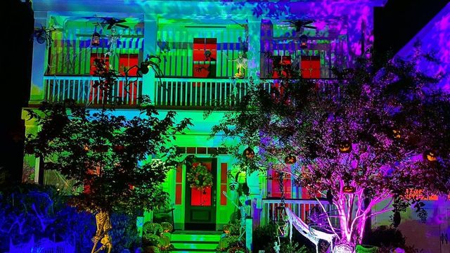 A spook-tacular Halloween light display in Holly Springs