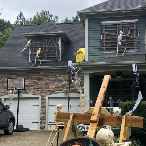 Skeleton house at Skygrove Drive in Holly Springs