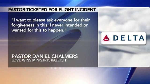 Raleigh pastor ticketed, apologizes for incident on plane