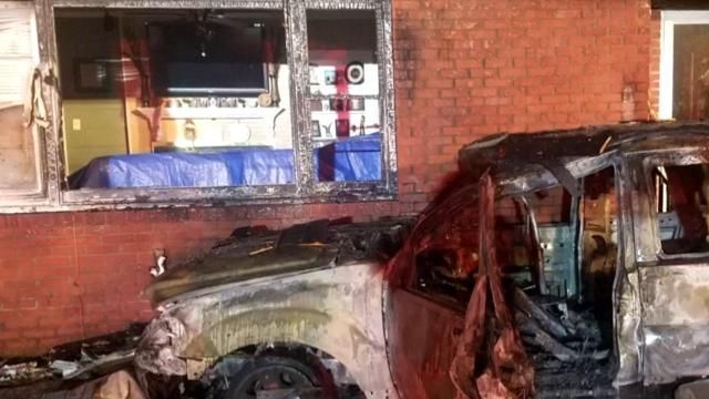 Car crashes into Fayetteville home, starting fire