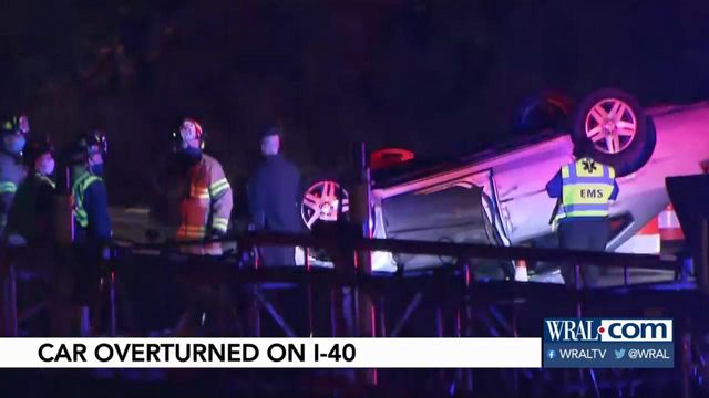 Vehicle flips, closes some lanes on Interstate 40