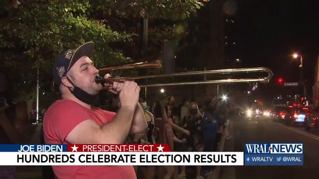 Durham residents celebrate Biden's win