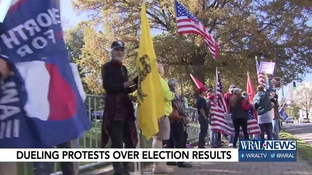 Dueling protests over election results 