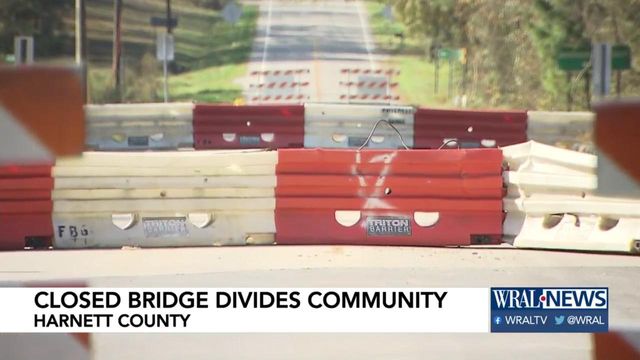 Closed bridge in Harnett County divides community