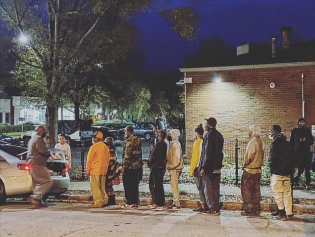 Crowds line up when they see Addyson's car pull up.