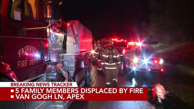 Apex house fire displaces family of 5