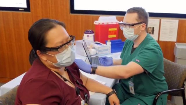 Vaccinations underway at UNC, Duke hospitals