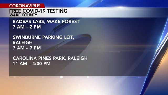 Wake County opens 6 COVID-19 testing sites Monday